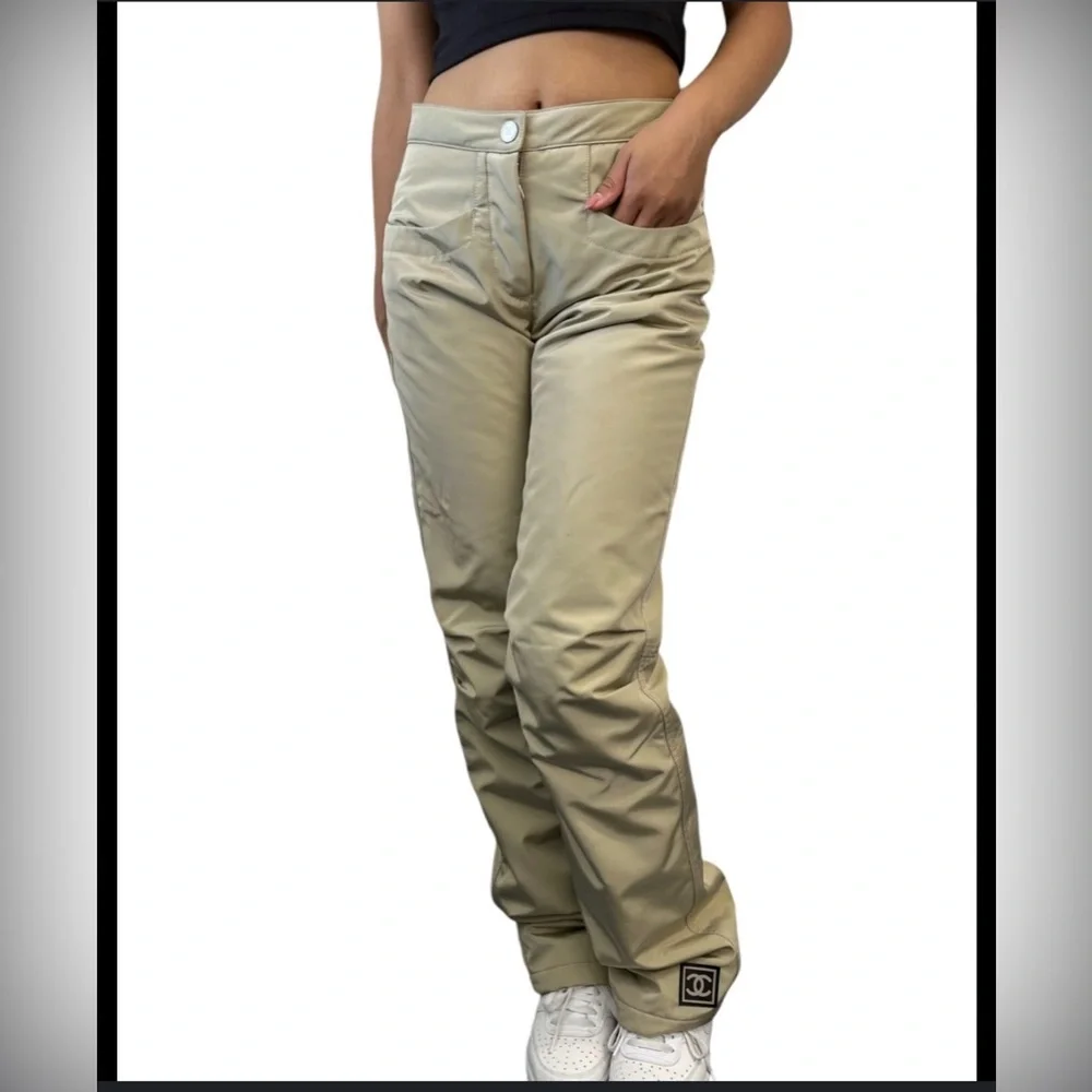 Chanel Vintage Sports Winter Women's Beige Pants - Picture 1 of 15
